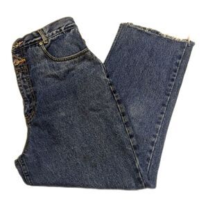 Lawman Western vintage relaxed fit, 100% cotton denim jeans, frayed hems 11/12